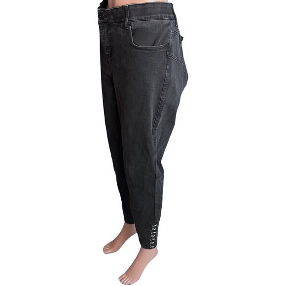 Torrid Premium Bombshell Skinny Jeans 20T Dark Wash Elastic Waist Embellished - Picture 2 of 6